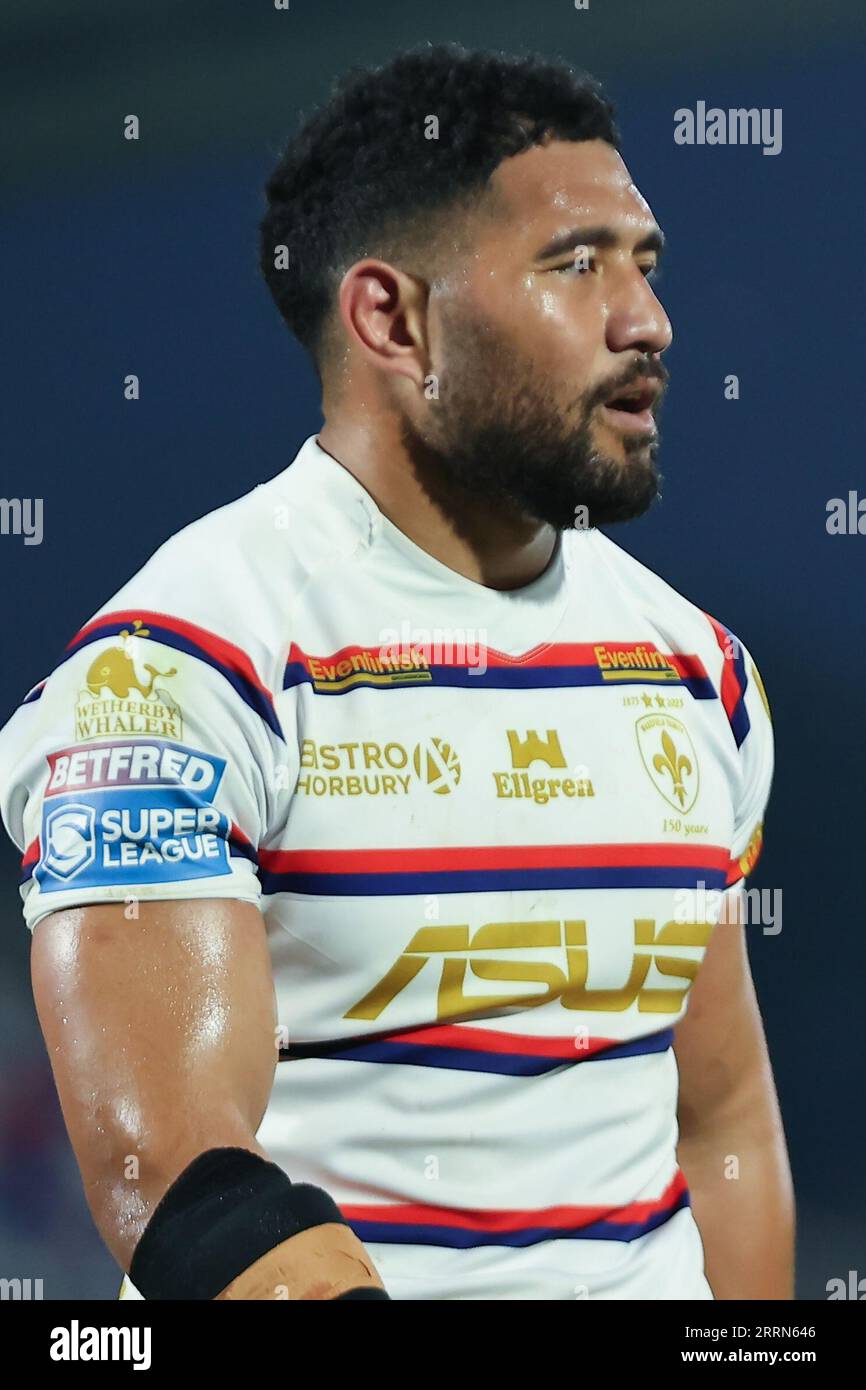 Wakefield, UK. 08th Sep, 2023. Be Well Support Stadium, Wakefield, West Yorkshire, 8th September 2023. Betfred Super League Wakefield Trinity vs Catalans Dragons Kelepi Tanginoa of Wakefield Trinity Credit: Touchlinepics/Alamy Live News Stock Photo