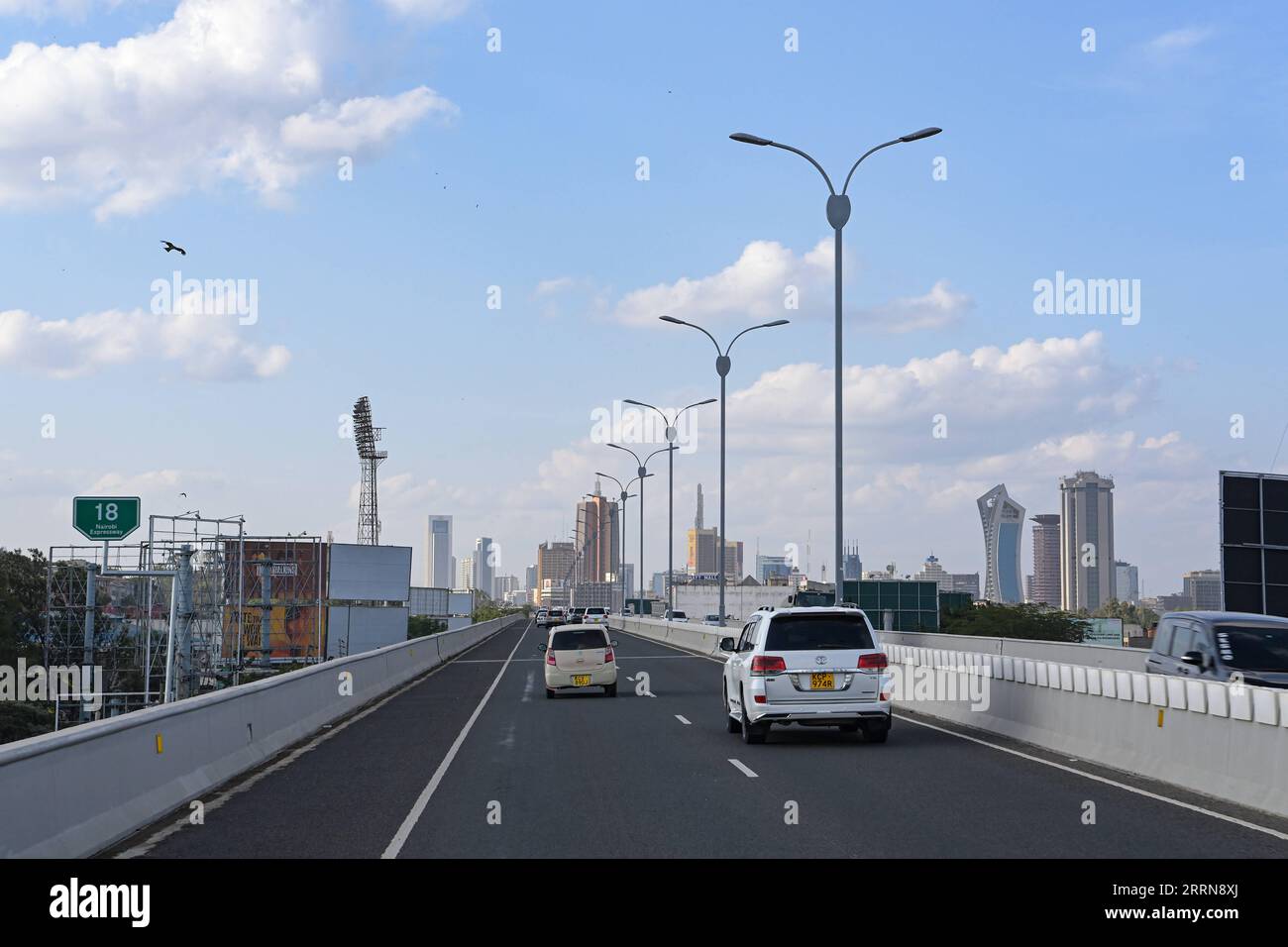 221223 -- NAIROBI, Dec. 23, 2022 -- Vehicles drive on the Nairobi expressway in Nairobi, Kenya, Dec. 22, 2022. The Chinese-built Nairobi expressway that stretches from the western side of the city to the southeastern edge of the metropolis currently records an average daily traffic volume of 50,000 vehicles, the operator said on Thursday.  KENYA-NAIROBI-EXPRESSWAY-DAILY TRAFFIC VOLUME HanxXu PUBLICATIONxNOTxINxCHN Stock Photo