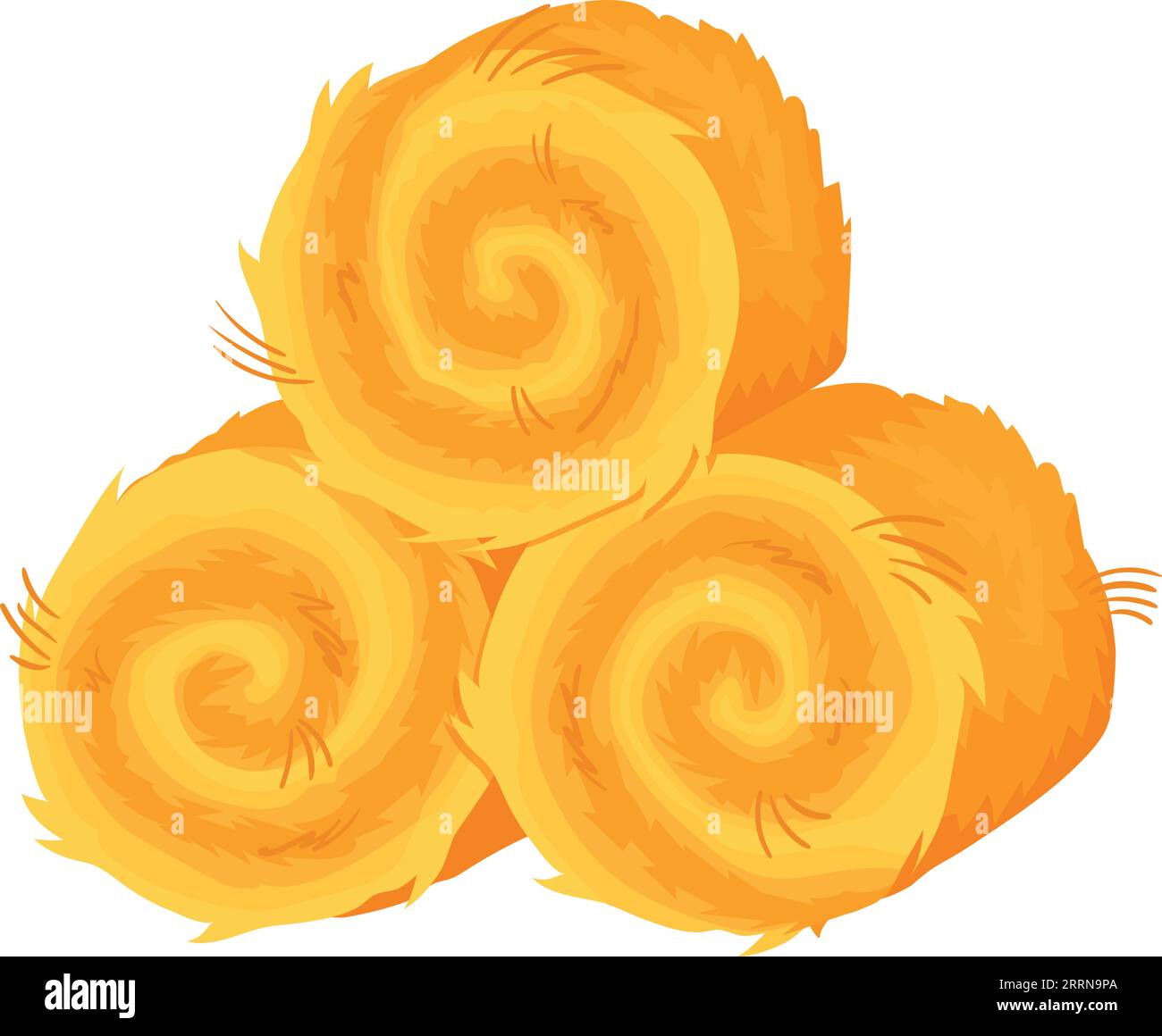 Hay rolls stack. Farm harves. Drying grass isolated on white background