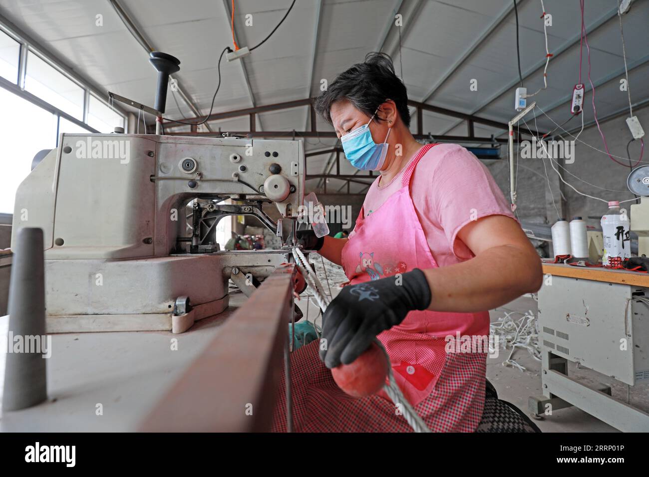 LUANNAN COUNTY, Hebei Province, China August 20, 2020 workers use