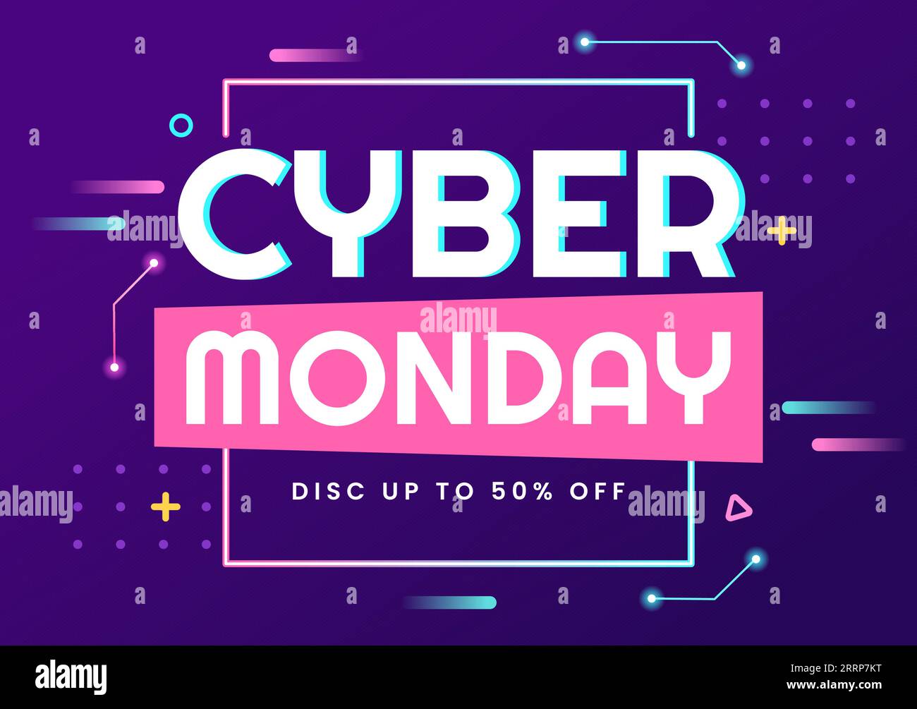 Cyber Monday Event Vector Illustration with Super Sale and Big Discount