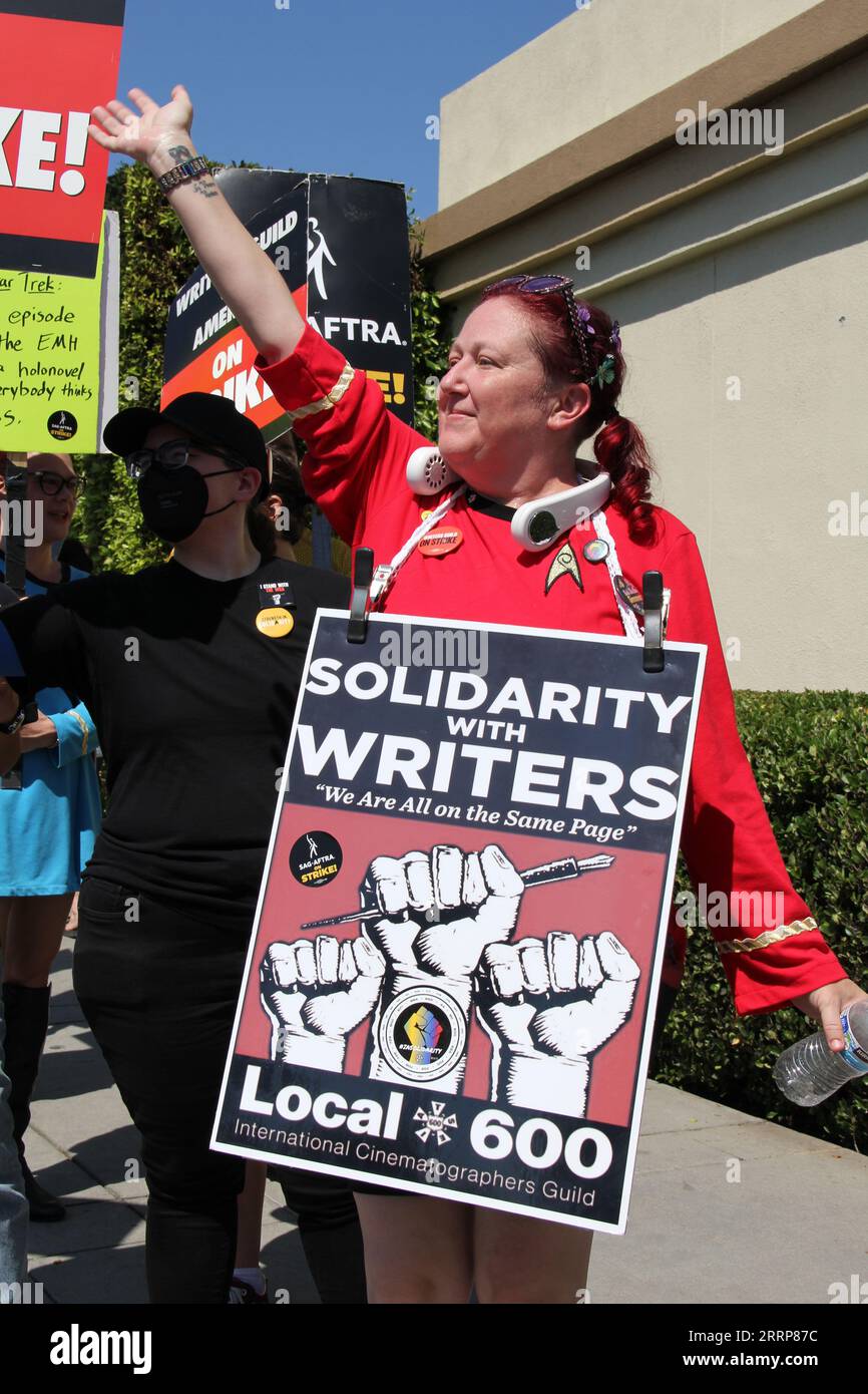 SAG-AFTRA WGA Star Trek Themed Picket Paramount Studios September 8, 2023 Stock Photograph Stock Photo