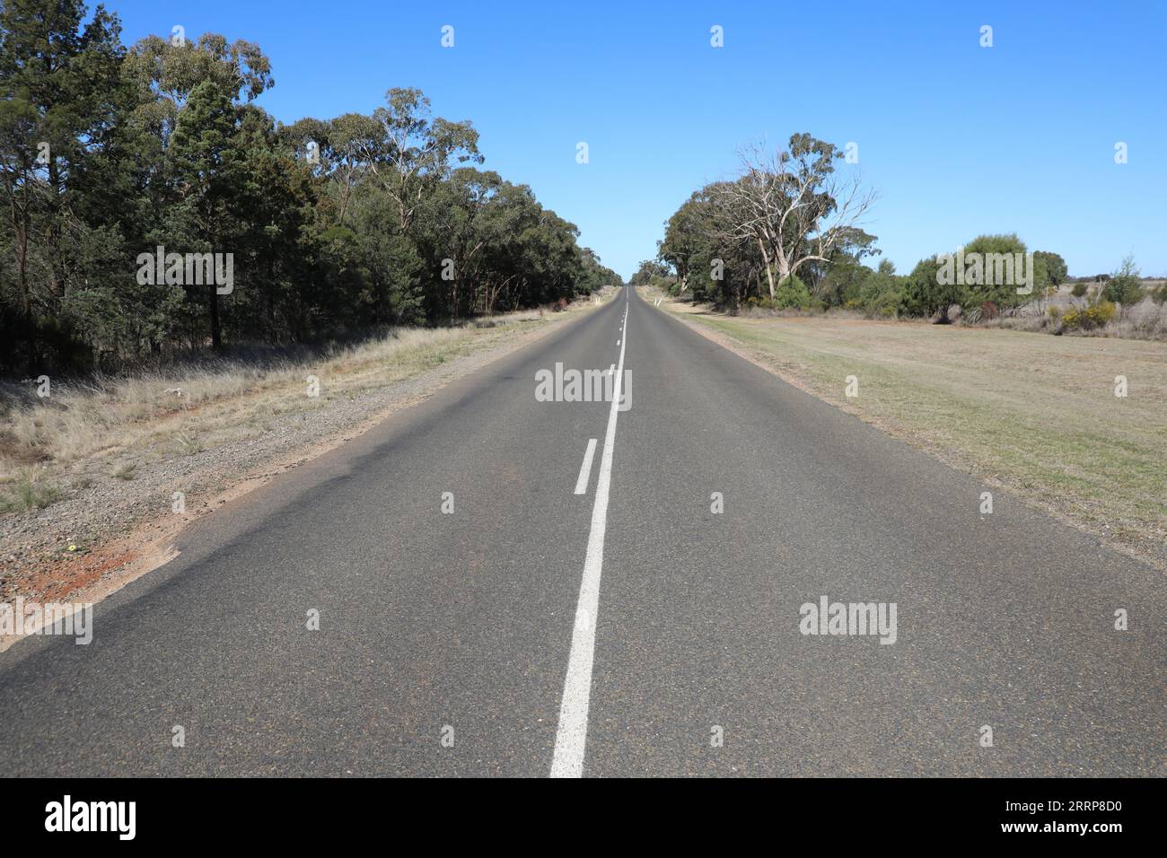 A stretch of The Bogan Way just south of Tottenham, NSW, Australia Stock Photo