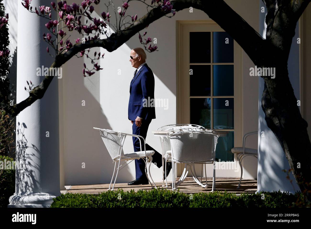 230310 -- WASHINGTON, March 10, 2023 -- U.S. President Joe Biden walks on the South Lawn to board Marine One at the White House in Washington, D.C., the United States, March 9, 2023. U.S. President Joe Biden announced his budget proposal for the next fiscal year on Thursday. TO GO WITH Biden announces budget plan for fiscal year 2024 Photo by /Xinhua U.S.-WASHINGTON, D.C.-BIDEN-BUDGET PROPOSAL TingxShen PUBLICATIONxNOTxINxCHN Stock Photo