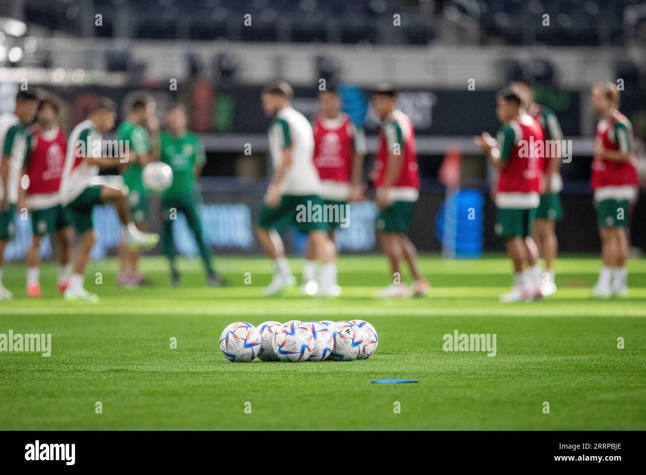 Arlington, Texas, USA. 8th Sep, 2023. Members of the Mexico National Football Team execute agility drills during their practice and training session on Friday at AT&T Stadium in Arlington, Texas. Mexico will be playing a friendly soccer match against Austrailia on Saturday. The match is the first of four matches for the 2023 MexTour. Besides Australia, Mexico will face Uzebkistain, Ghana and Germany in Atlanta, Charlotte and Philadelphia. Credit: ZUMA Press, Inc./Alamy Live News Stock Photo