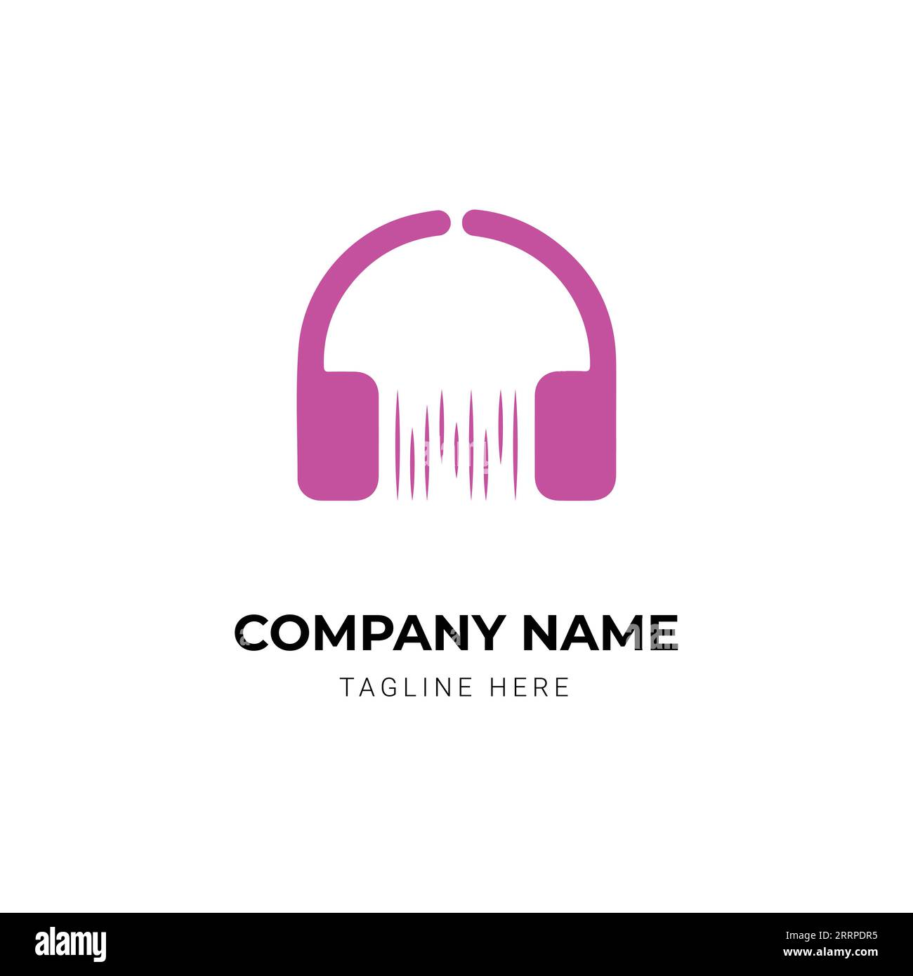 music beats dj company logo design template Stock Vector