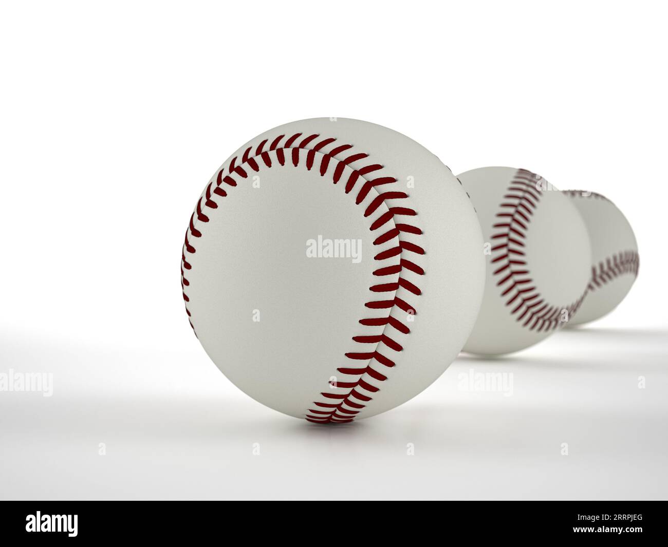 Baseball balls on a white background. 3d illustration Stock Photo - Alamy