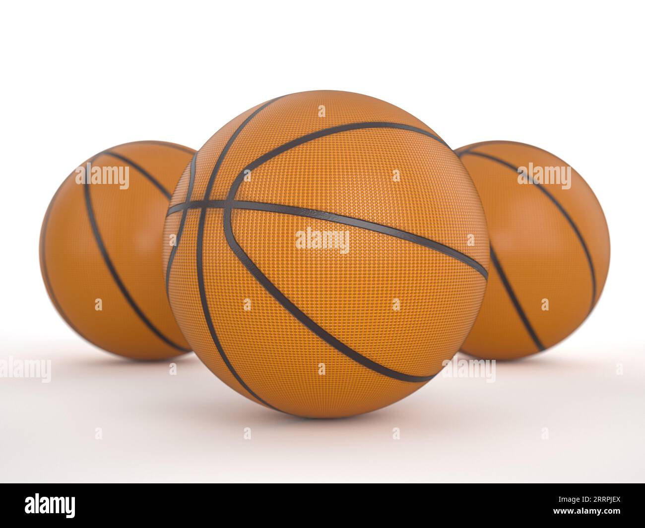 Basketball balls on a white background. 3d illustration Stock Photo - Alamy