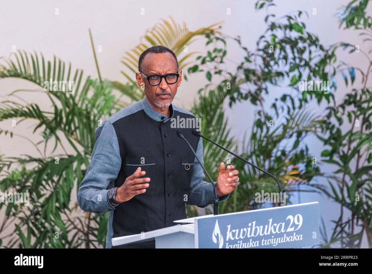 230407 -- KIGALI, April 7, 2023 -- Rwandan President Paul Kagame ...