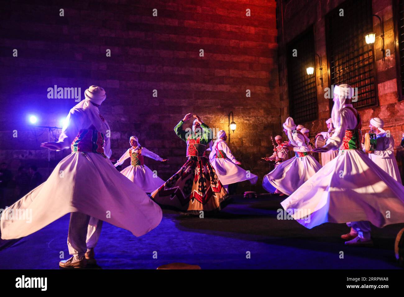 230413 CAIRO, April 13, 2023 Dancers perform Tanoura, a