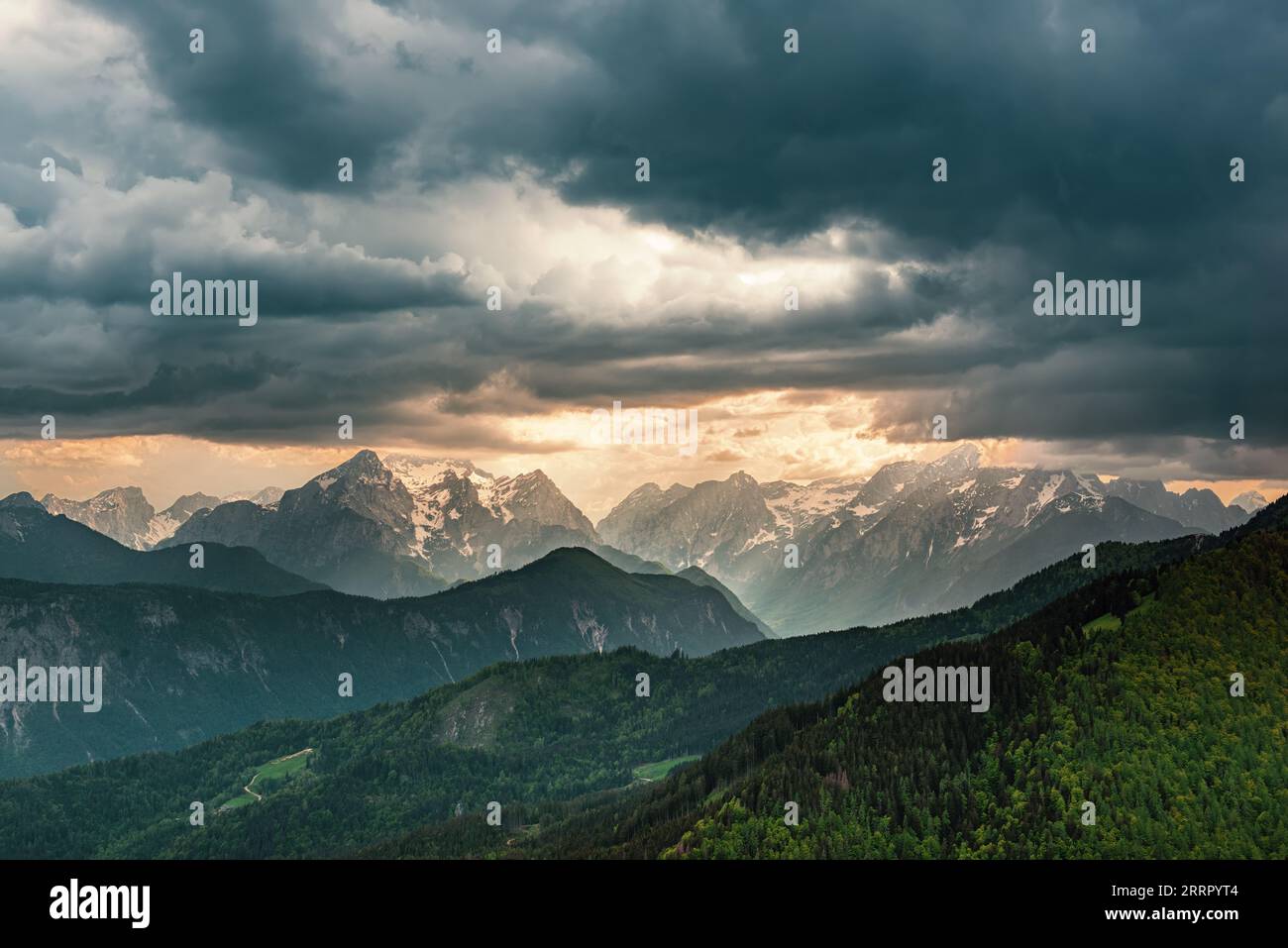 Dramatic sky mountains Stock Photo