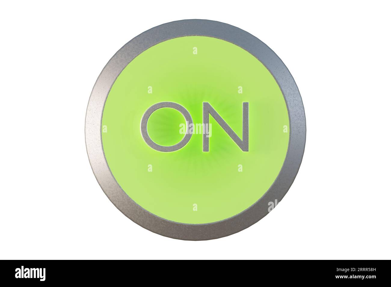 3D Illustration , modern material style metal , ON button , concept ...