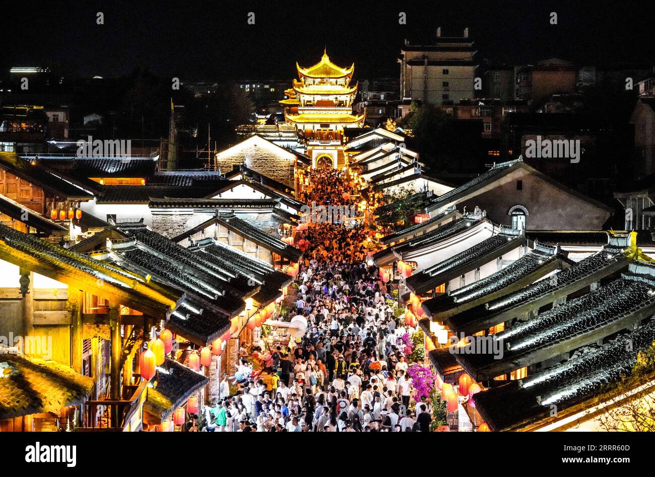 230507 -- BEIJING, May 7, 2023 -- People visit Jianchang ancient city in Xichang, southwest China s Sichuan Province, May 1, 2023. Photo by /Xinhua Xinhua Headlines: Holiday spending mirrors China s economic vitality, boosts global growth confidence LixJieyi PUBLICATIONxNOTxINxCHN Stock Photo