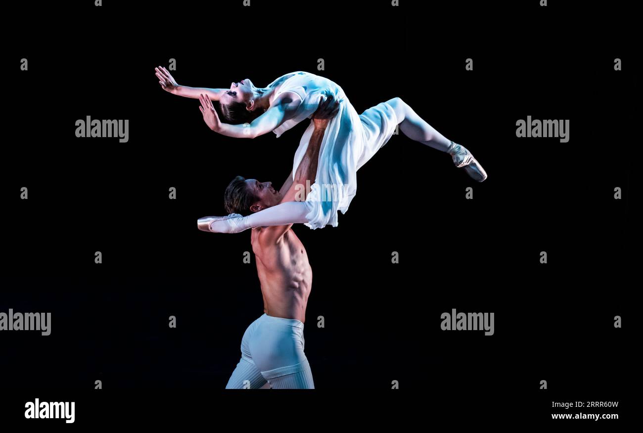 Dancers during a performance of Adagio Hammerklavier by Hans van Manen, during a dress rehearsal