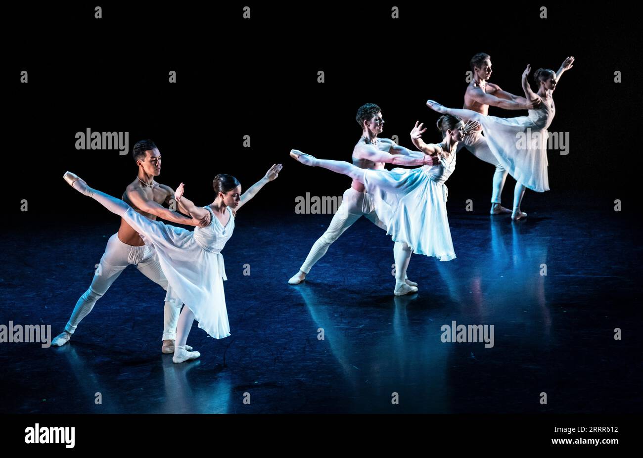 Dancers during a performance of Adagio Hammerklavier by Hans van Manen, during a dress rehearsal