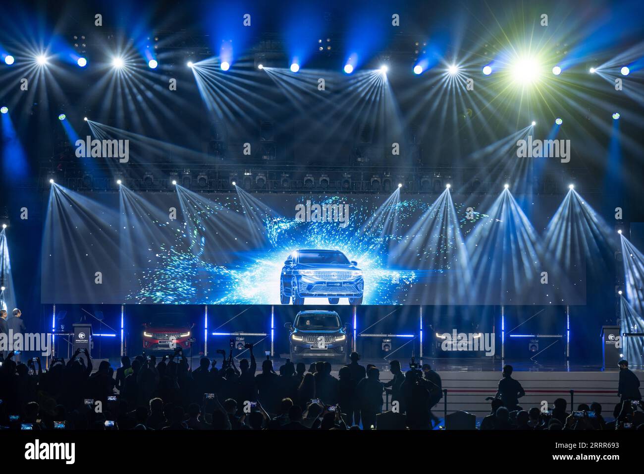 230508 -- KUALA LUMPUR, May 8, 2023 -- Proton s newest model, the Proton X90 sports utility vehicle SUV, is officially launched in Kuala Lumpur, Malaysia, May 7, 2023. The continued partnership and close collaboration between Malaysian national carmaker Proton and China s Geely are of strategic importance, Malaysian Prime Minister Anwar Ibrahim said on Sunday. The collaboration accelerates the adoption of electric vehicles EV and hybrid electric vehicles HEV as well as the supporting ecosystem for these new vehicles, and by extension creates thousands of skilled jobs and investment into the co Stock Photo