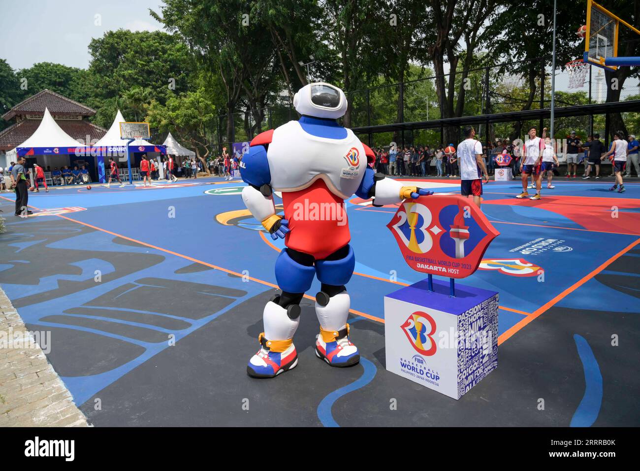 230520 -- JAKARTA, May 20, 2023 -- JIP, official mascot of FIBA ...