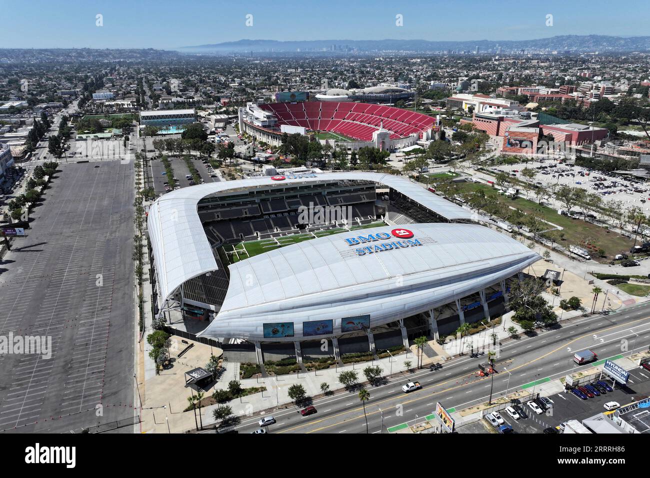 A general overall aerial view of BMO Stadium, Friday, Sept. 8, 2023, in Bmo Stadium Los Angeles 2025 Tickets