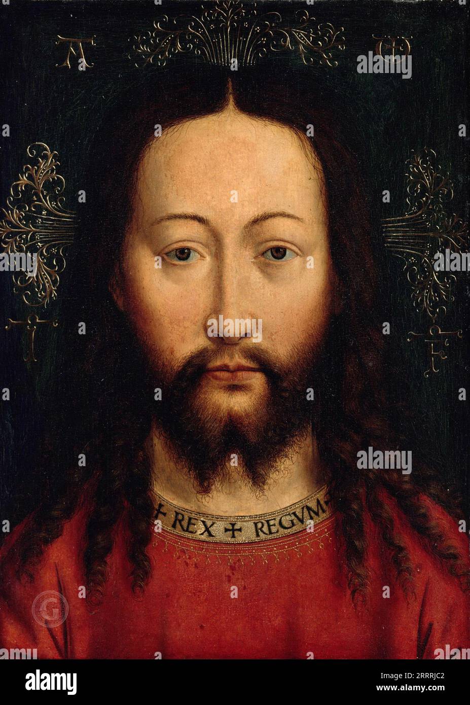 Jan van Eyck (c.1390-1441) - Face of Christ 44x32 Stock Photo - Alamy