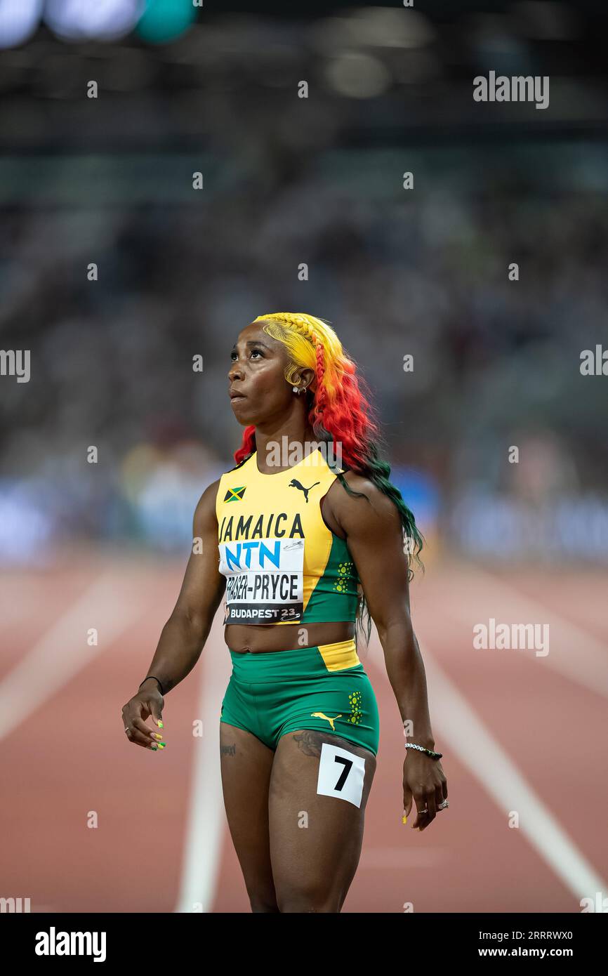 Shelly-Ann Fraser-Pryce participating in the 4X100 meters relay at the