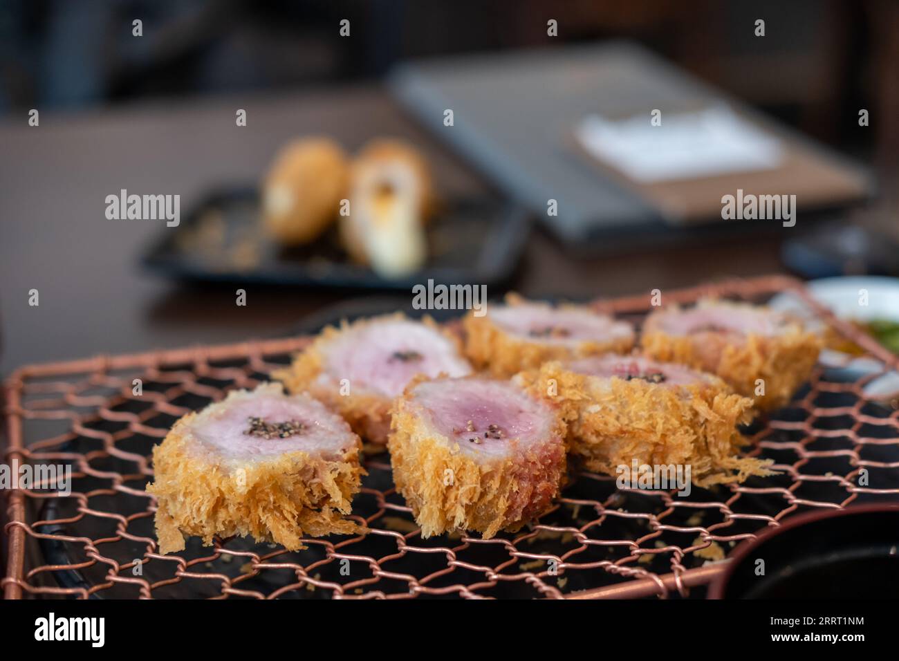 Sous vide pork katsu. Tonkatsu, Fried Pork serve on plate in restaurant