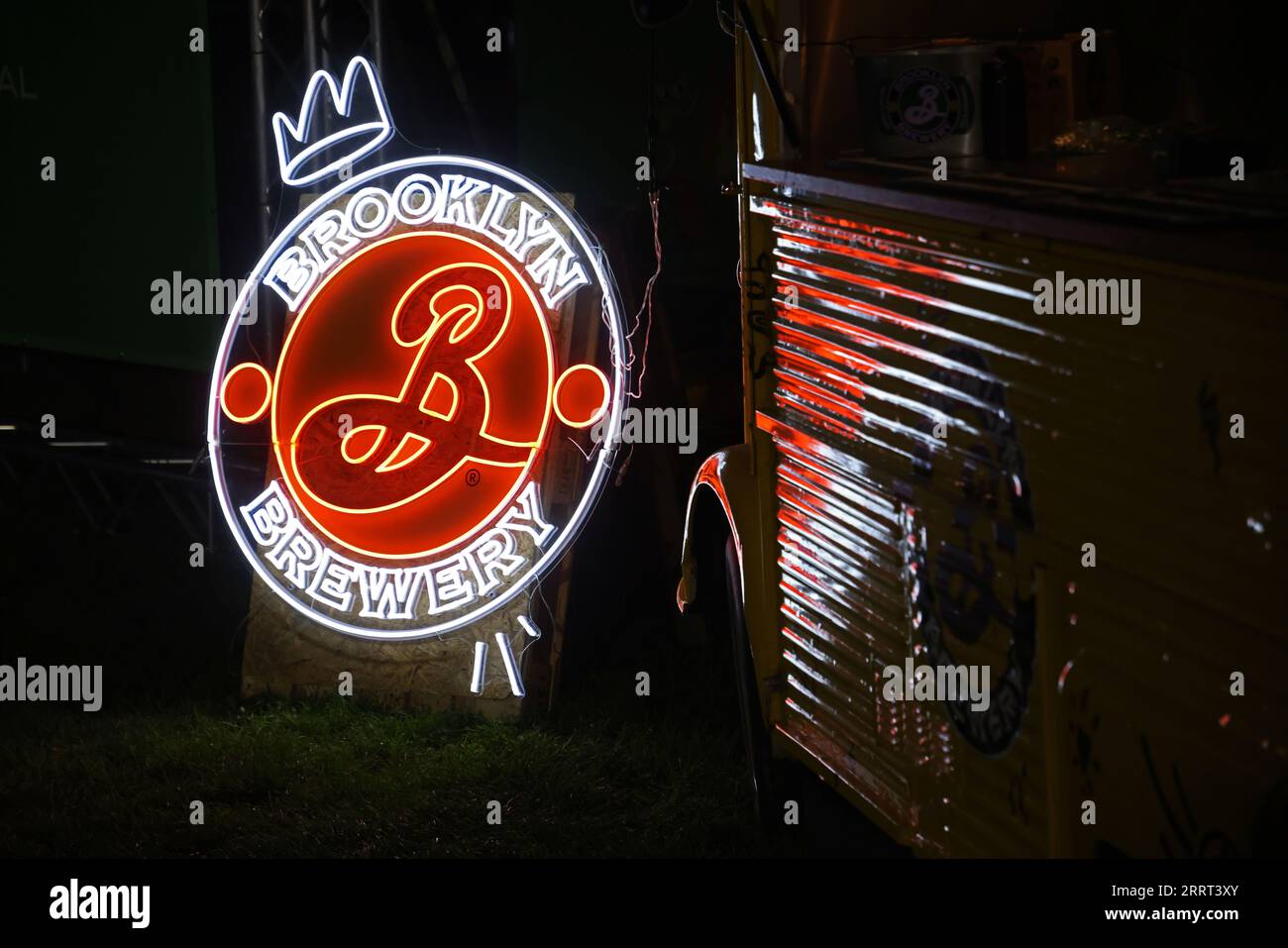 Brooklyn brewery neon sign hi-res stock photography and