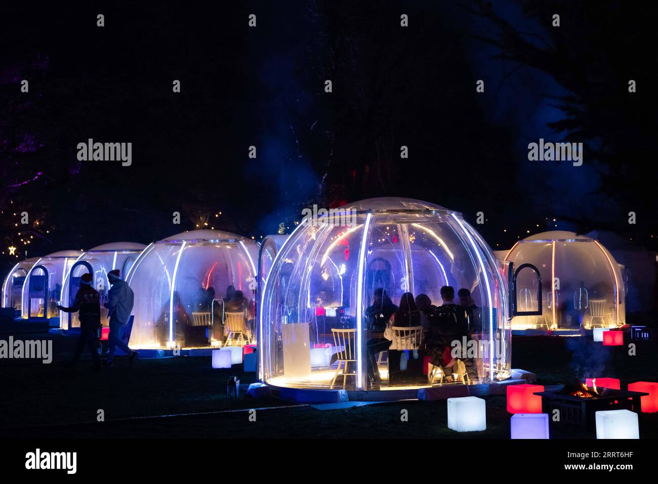 230702 -- CANBERRA, July 2, 2023 -- People have dinner in the igloo