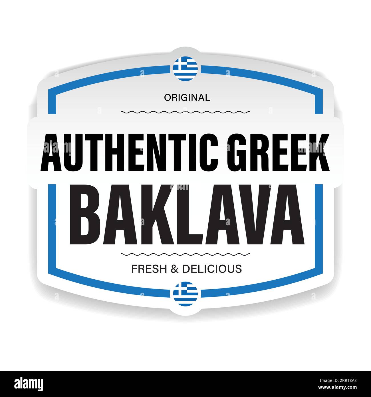 Fresh Authentic Greek Baklava sign Stock Vector