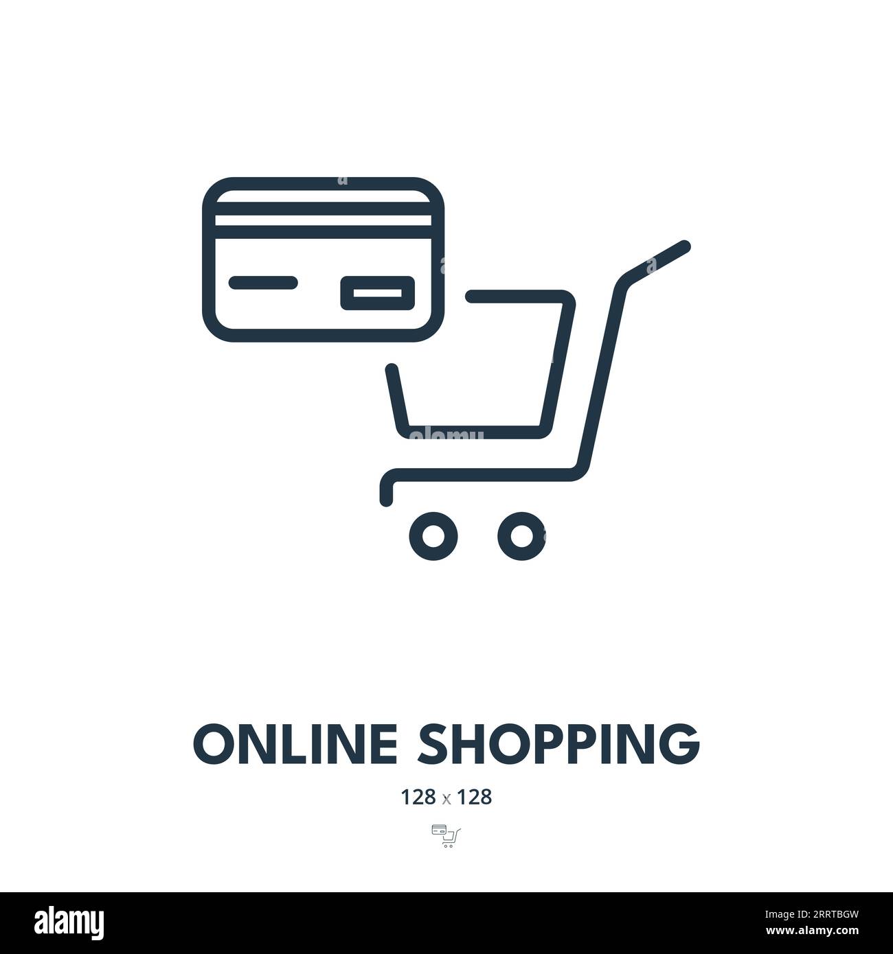 Online Shopping Icon. E-commerce, Store, Shop. Editable Stroke. Simple Vector Icon Stock Vector