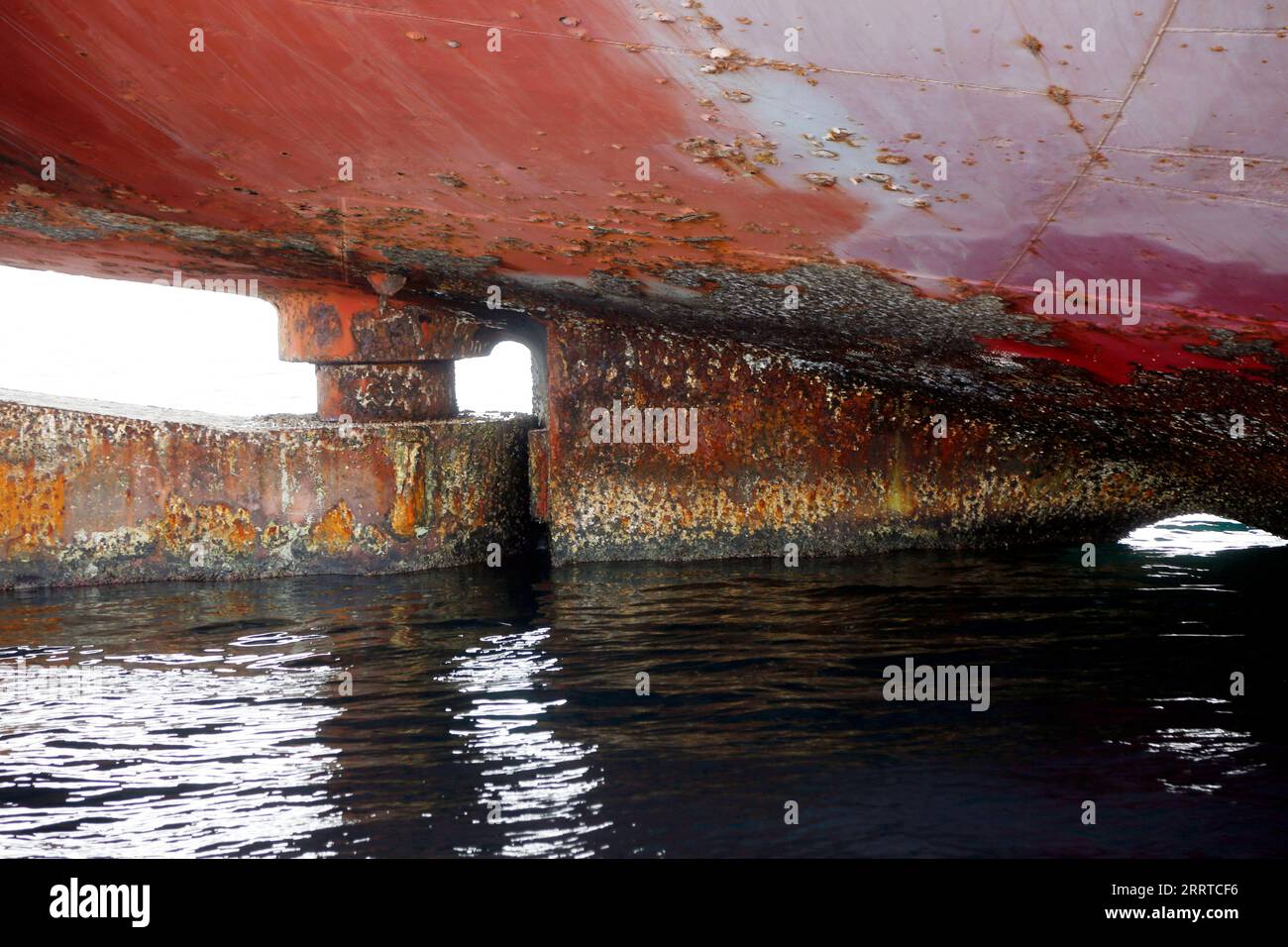 Operation Rusty 230716 -- HODEIDAH, July 16, 2023 -- The rusty hulk of the FSO Safer, a ...