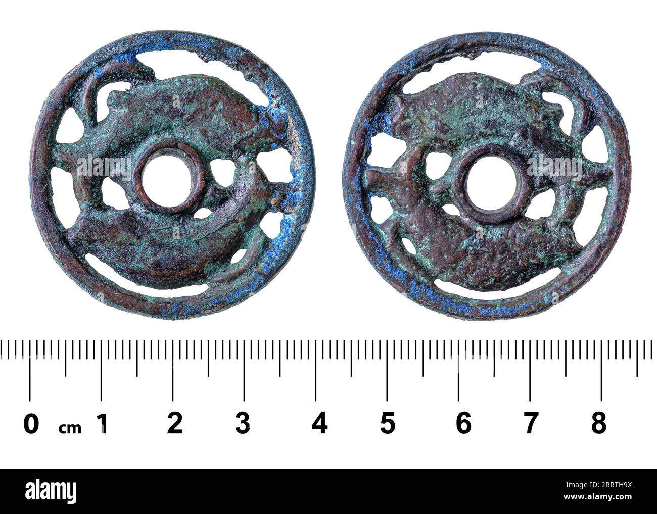 The ancient Chinese bronze coin of the Qing Dynasty. Reverse. Isolated on white Stock Photo Alamy