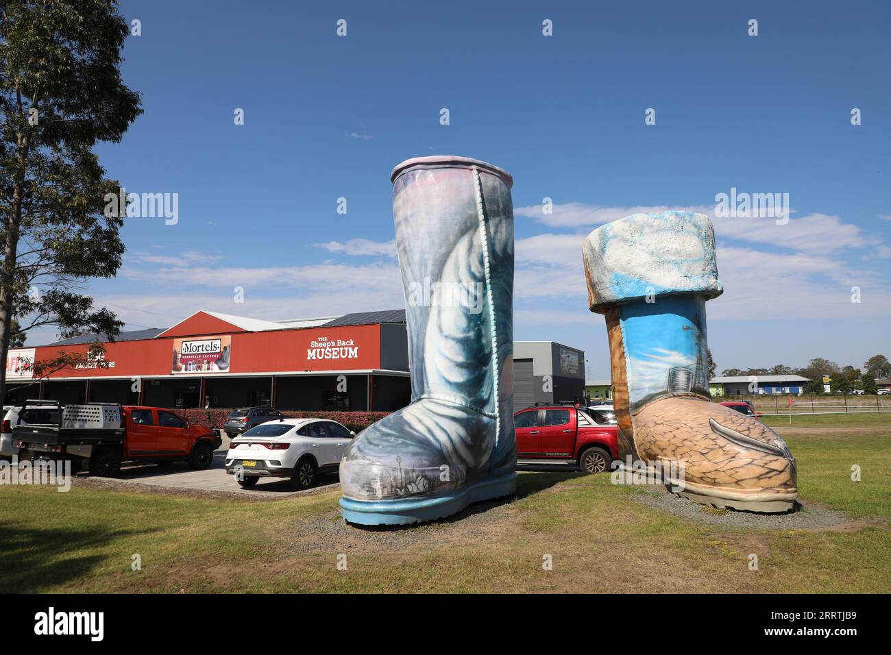The Big UGG Boots at Mortels Sheepskin Factory, Thornton, NSW, Australia  Stock Photo - Alamy