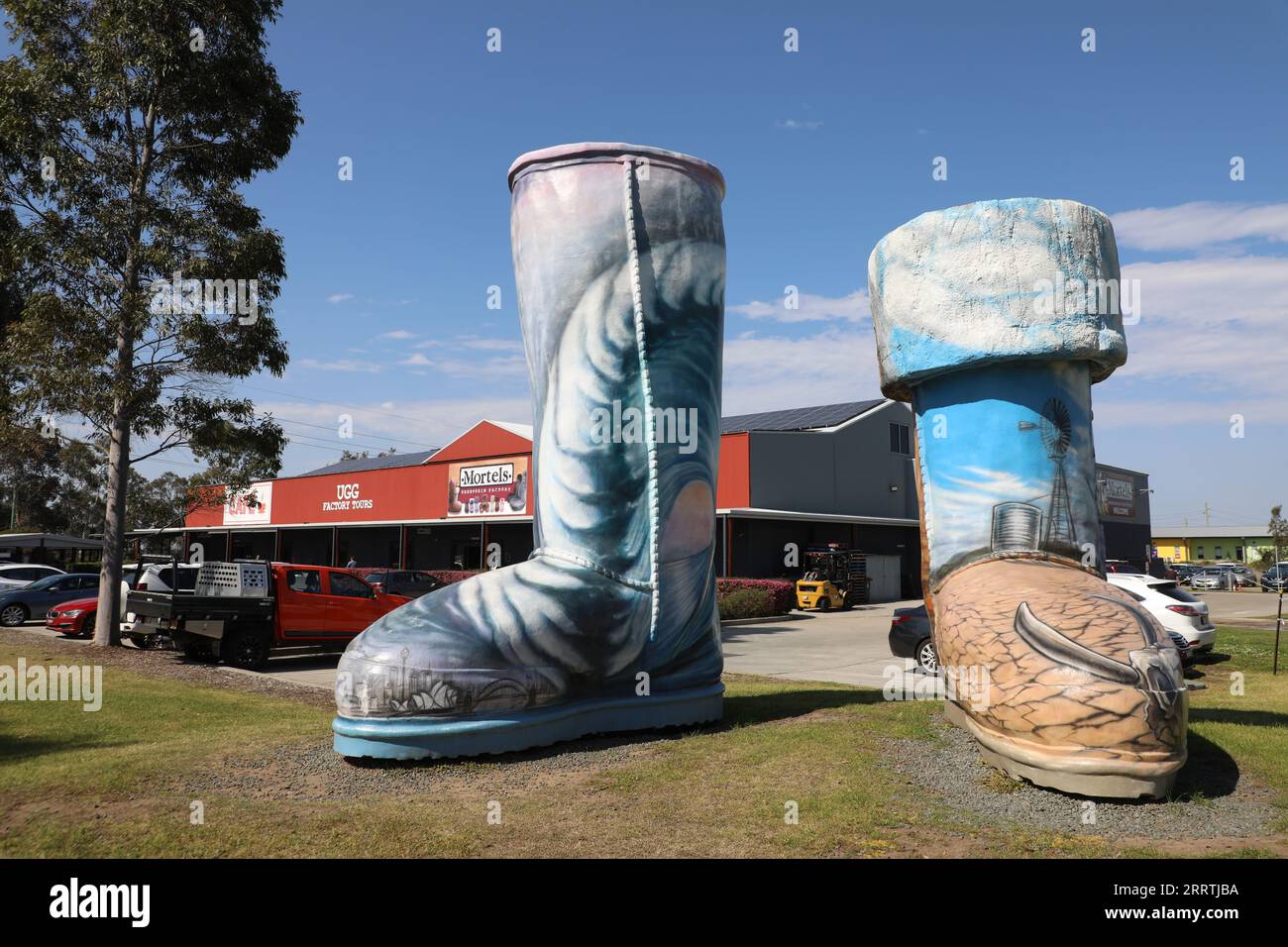 The Big UGG Boots at Mortels Sheepskin Factory, Thornton, NSW, Australia  Stock Photo - Alamy