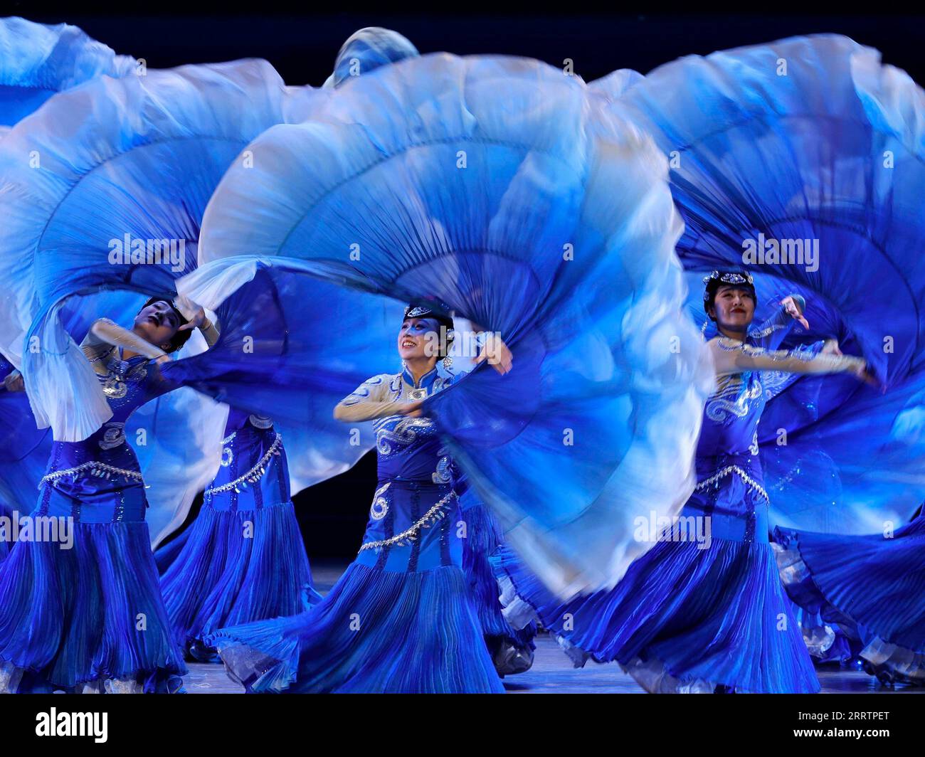 230804 -- CHENGDU, Aug. 4, 2023 -- Artists perform during one of the shows themed Be Together at the Village of the 31st FISU Summer World University Games in Chengdu, southwest China s Sichuan Province, Aug. 4, 2023.  Chengdu UniversiadeCHINA-CHENGDU-WORLD UNIVERSITY GAMES-PERFORMANCE CN ShenxBohan PUBLICATIONxNOTxINxCHN Stock Photo