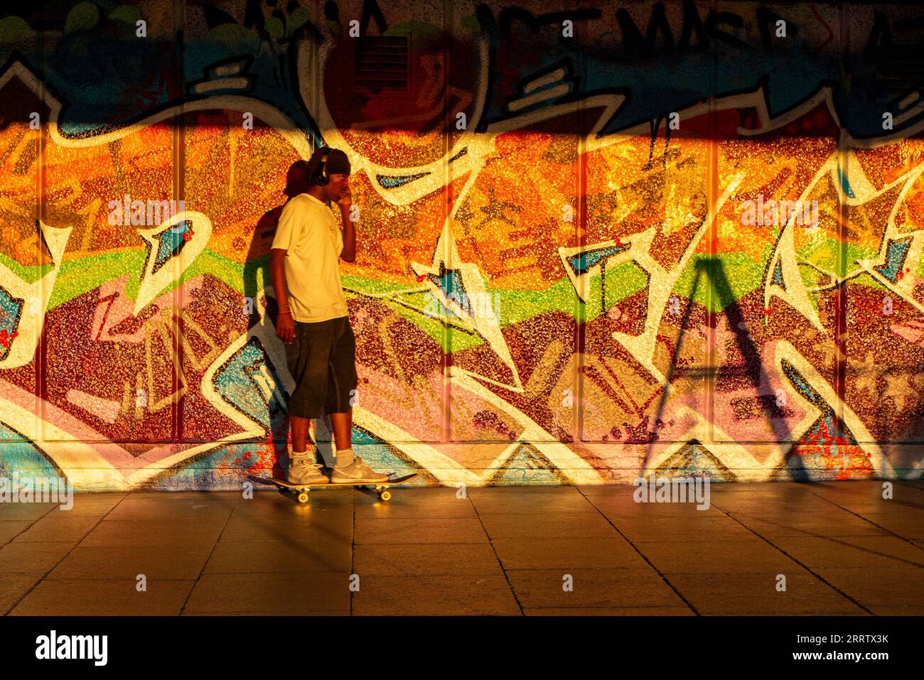 Skateboarding on the South Bank Stock Photo Alamy