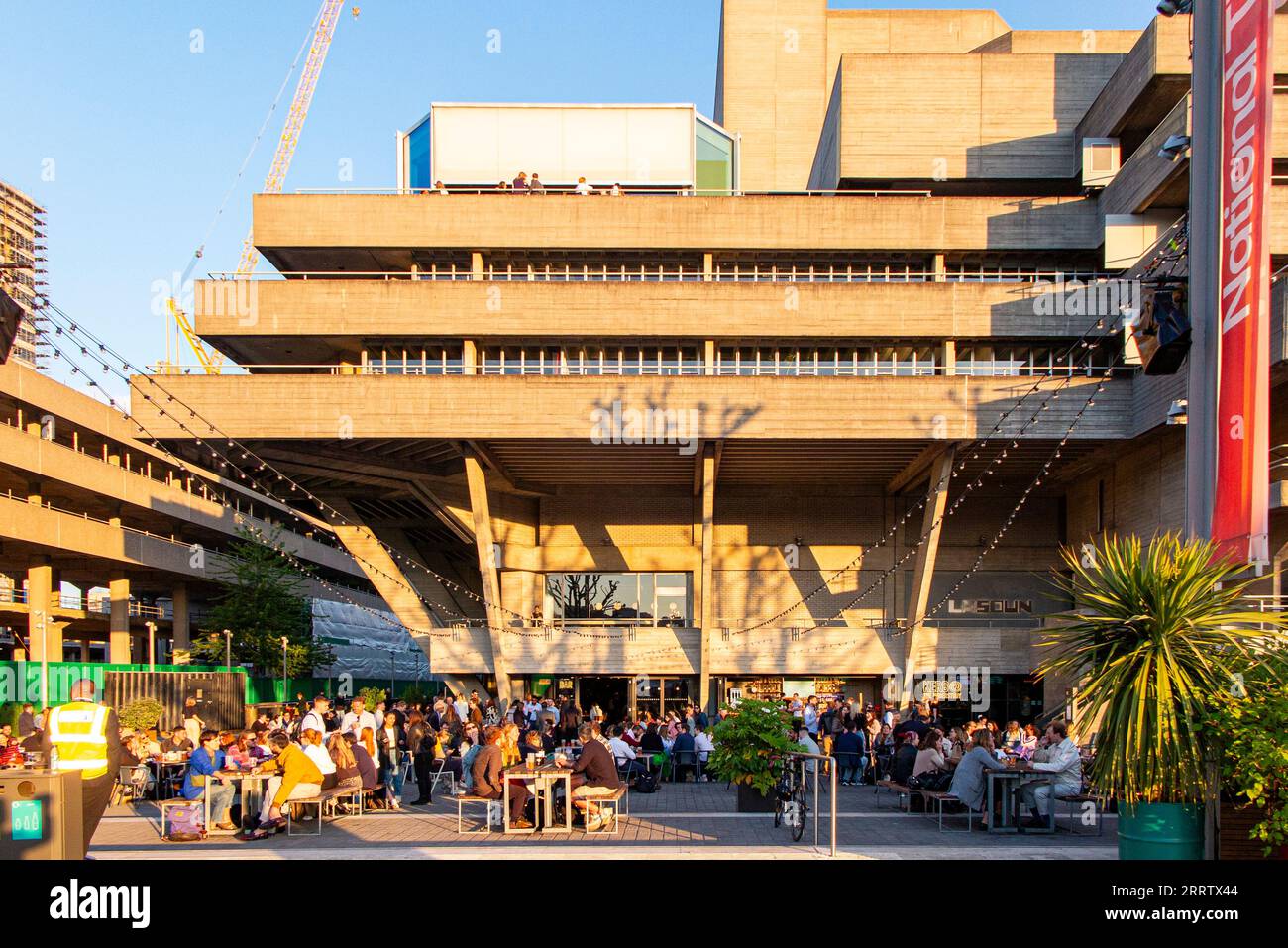 Drinking after work at the National Theatre on the South Bank Stock Photo