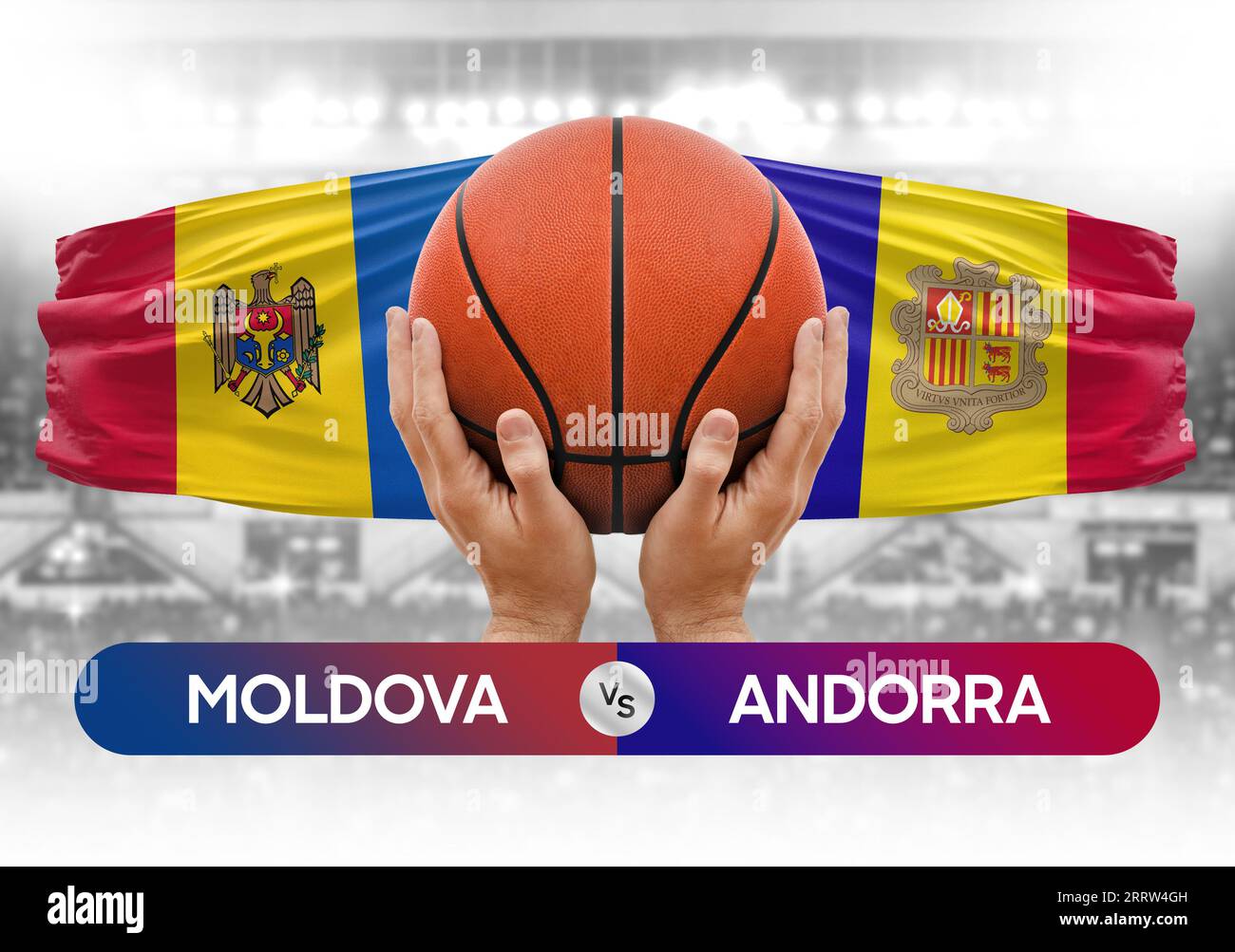 Andorra vs Moldova national basketball teams basket ball match competition  cup concept image Stock Photo - Alamy