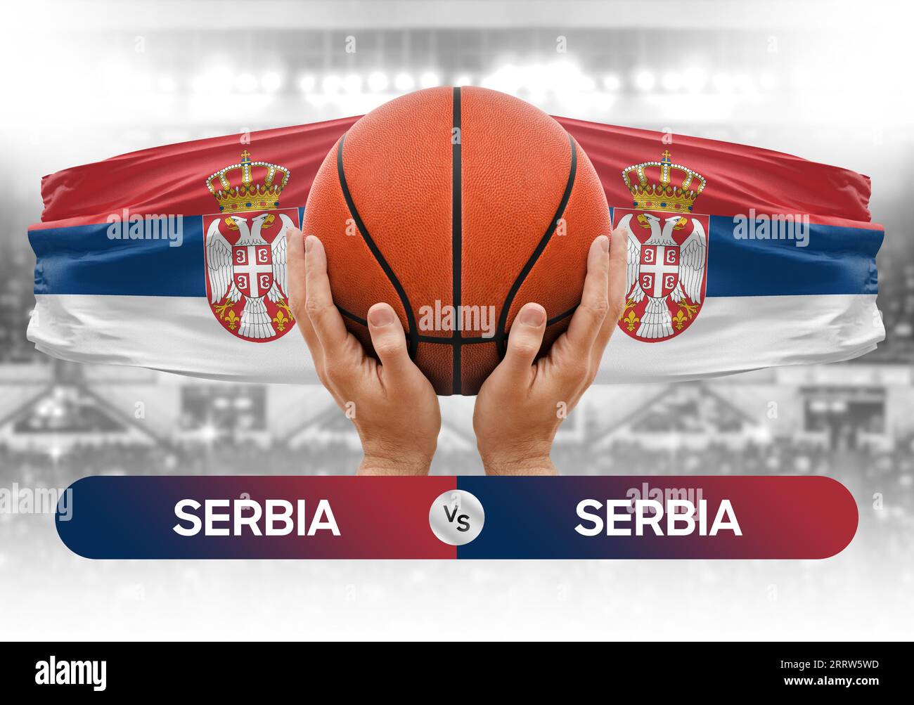 Serbia vs Serbia national basketball teams basket ball match competition cup concept image Stock