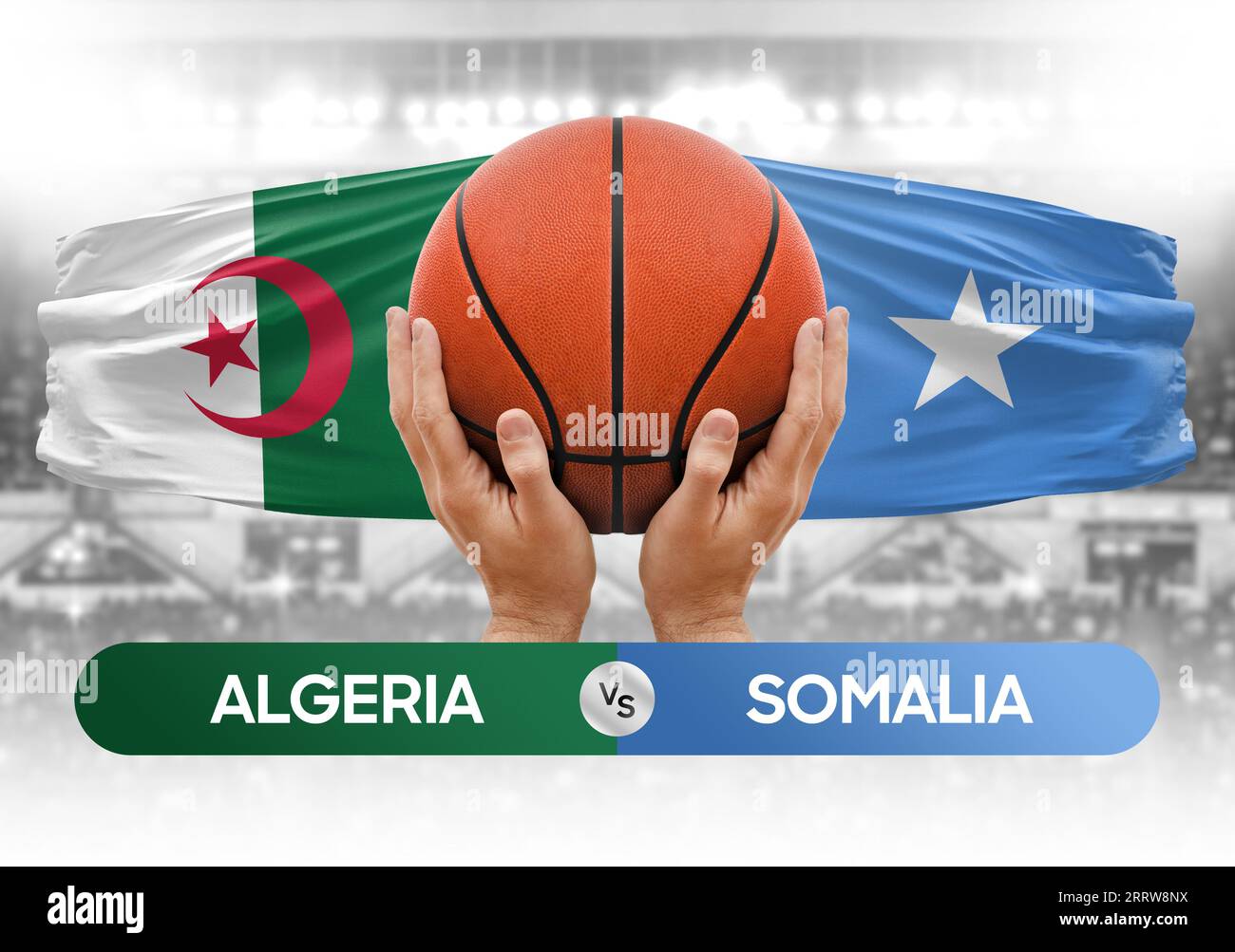Algeria vs Somalia national basketball teams basket ball match competition  cup concept image Stock Photo - Alamy