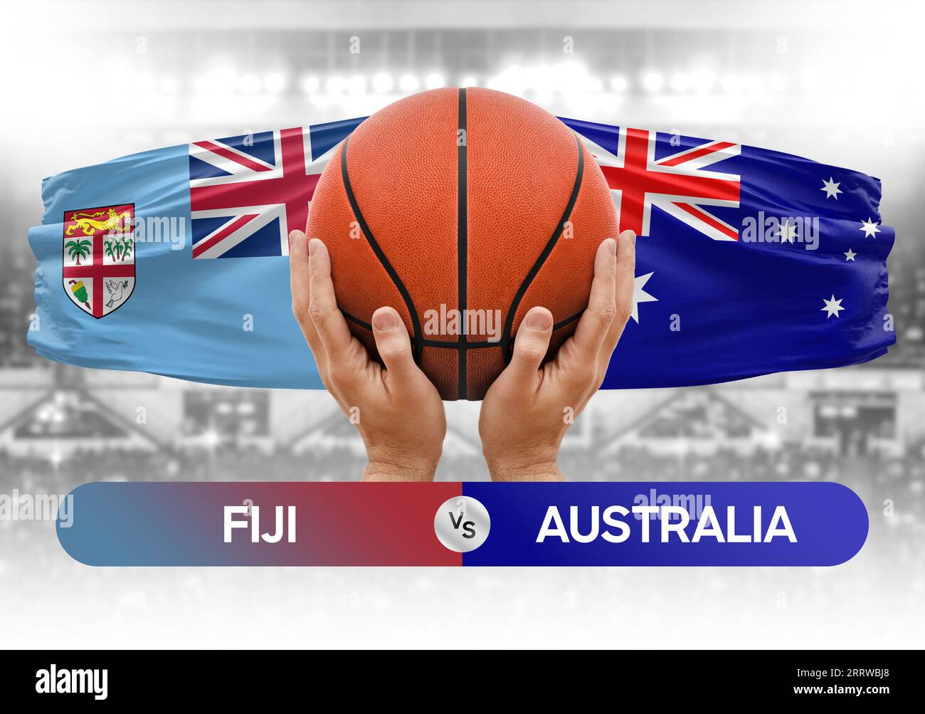 Fiji vs Australia national basketball teams basket ball match competition cup concept image