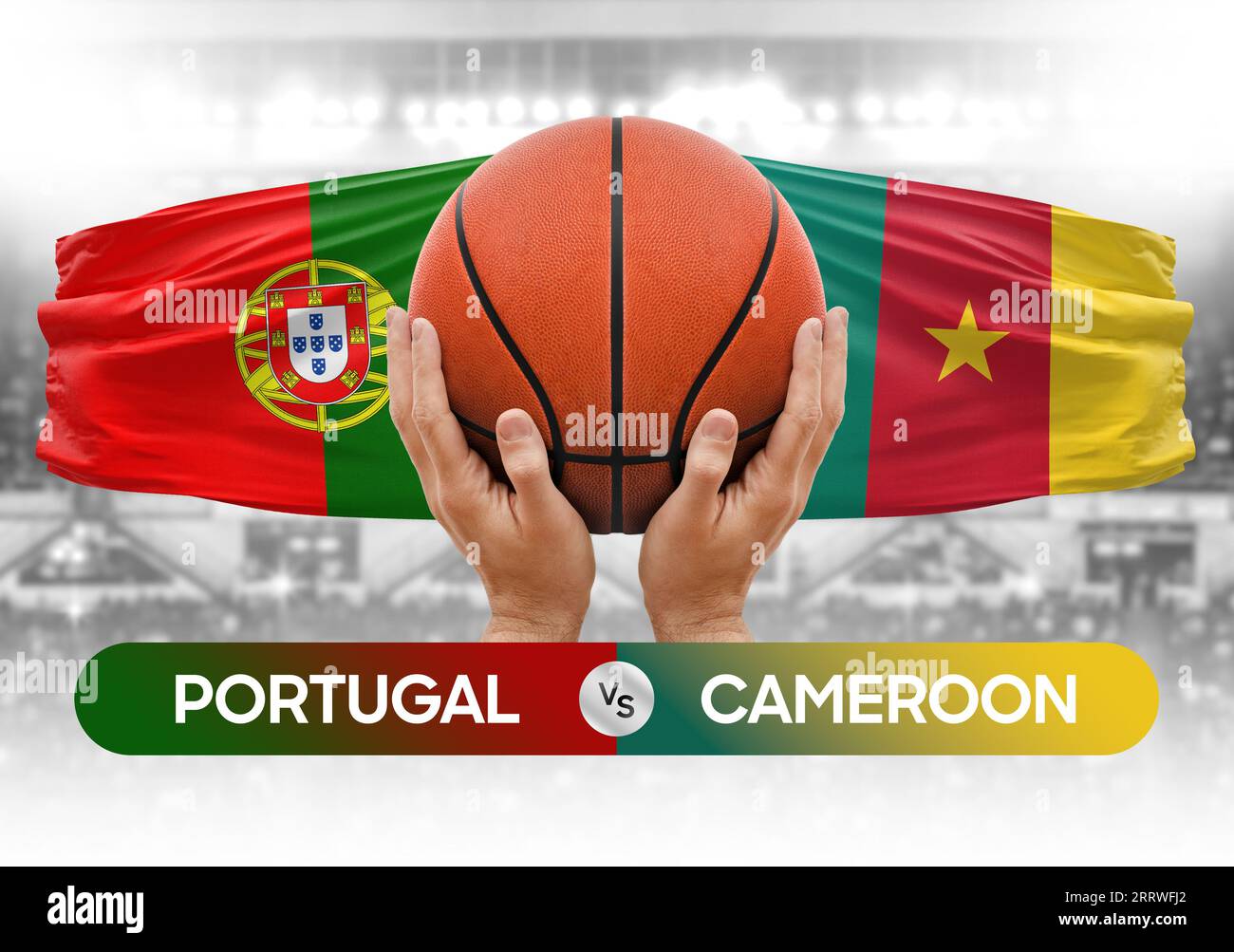 Portugal vs Cameroon national basketball teams basket ball match  competition cup concept image Stock Photo - Alamy