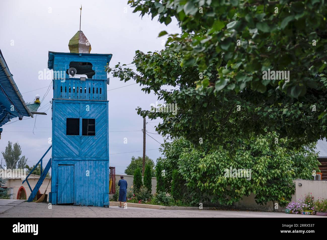 Karakol, Kyrgyzstan - September 9, 2023: Dungan Mosque in Karakol, Kyrgyzstan. Stock Photo