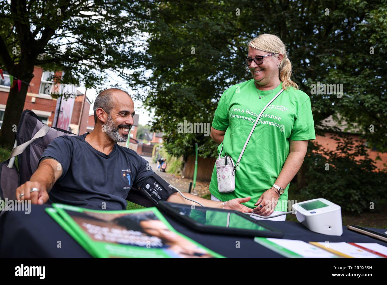 EDITORIAL USE ONLY Members of the public take part in a free blood