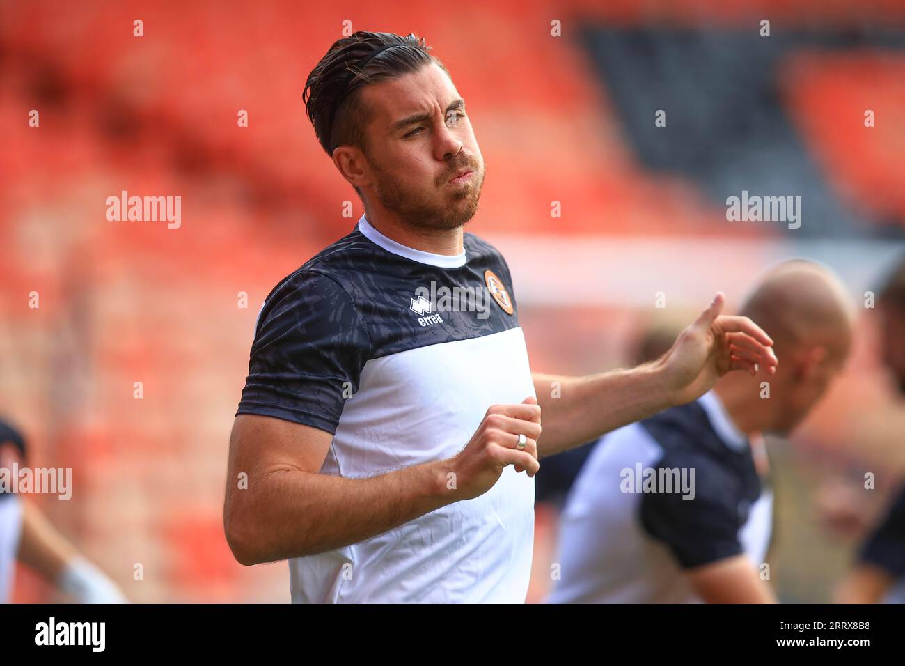 9th September 2023; Tannadice Park, Dundee, Scotland: Scottish SPFL Trust Football, Dundee United versus Dunfermline; Declan Gallagher of Dundee United during the warm up before the match Stock Photo