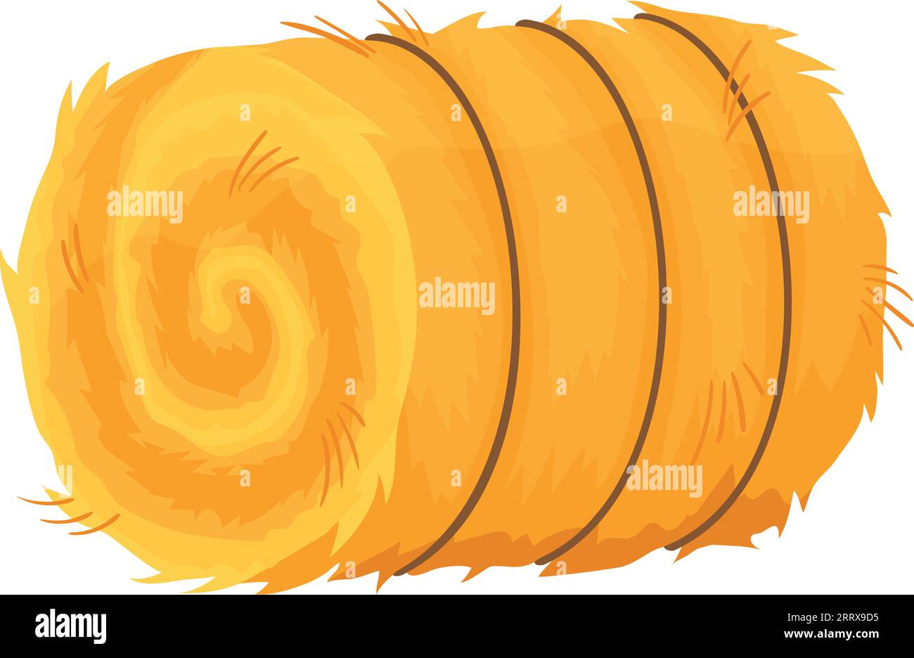 Golden straw bale. Hay roll cartoon icon isolated on white background