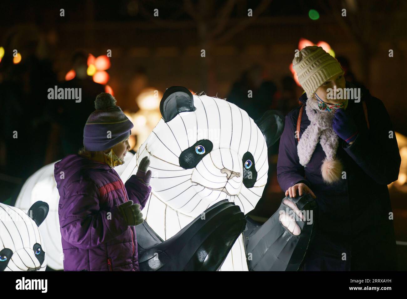 230902 -- BEIJING, Sept. 2, 2023 -- People visit a lantern display celebrating the upcoming Chinese Lunar New Year at the John F. Kennedy Center for the Performing Arts in Washington D.C., the United States, Jan. 29, 2022. TO GO WITH Guest Opinion: Resetting China-U.S. relations through people  CHINA-U.S.-RELATIONS-GUEST OPINION CN TingxShen PUBLICATIONxNOTxINxCHN Stock Photo