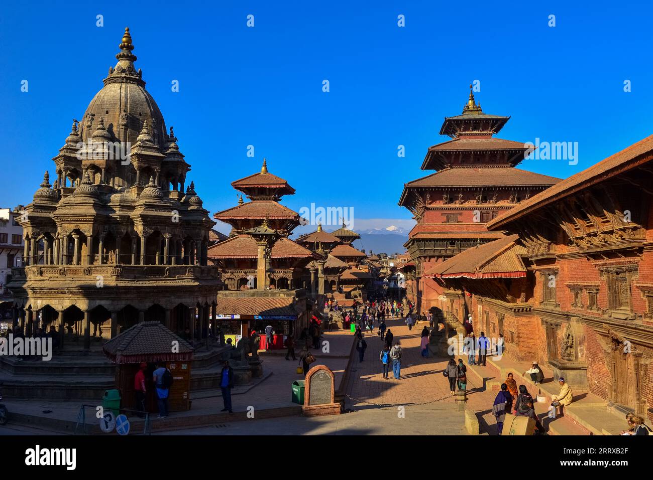 Durbar (royal palace) Square in 2014 (before the earthquake), Kathmandu, Nepal. A UNESCO World Heritage site. Stock Photo