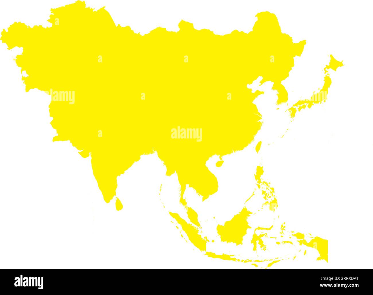 Yellow cmyk color map of asia stock vector image art alamy