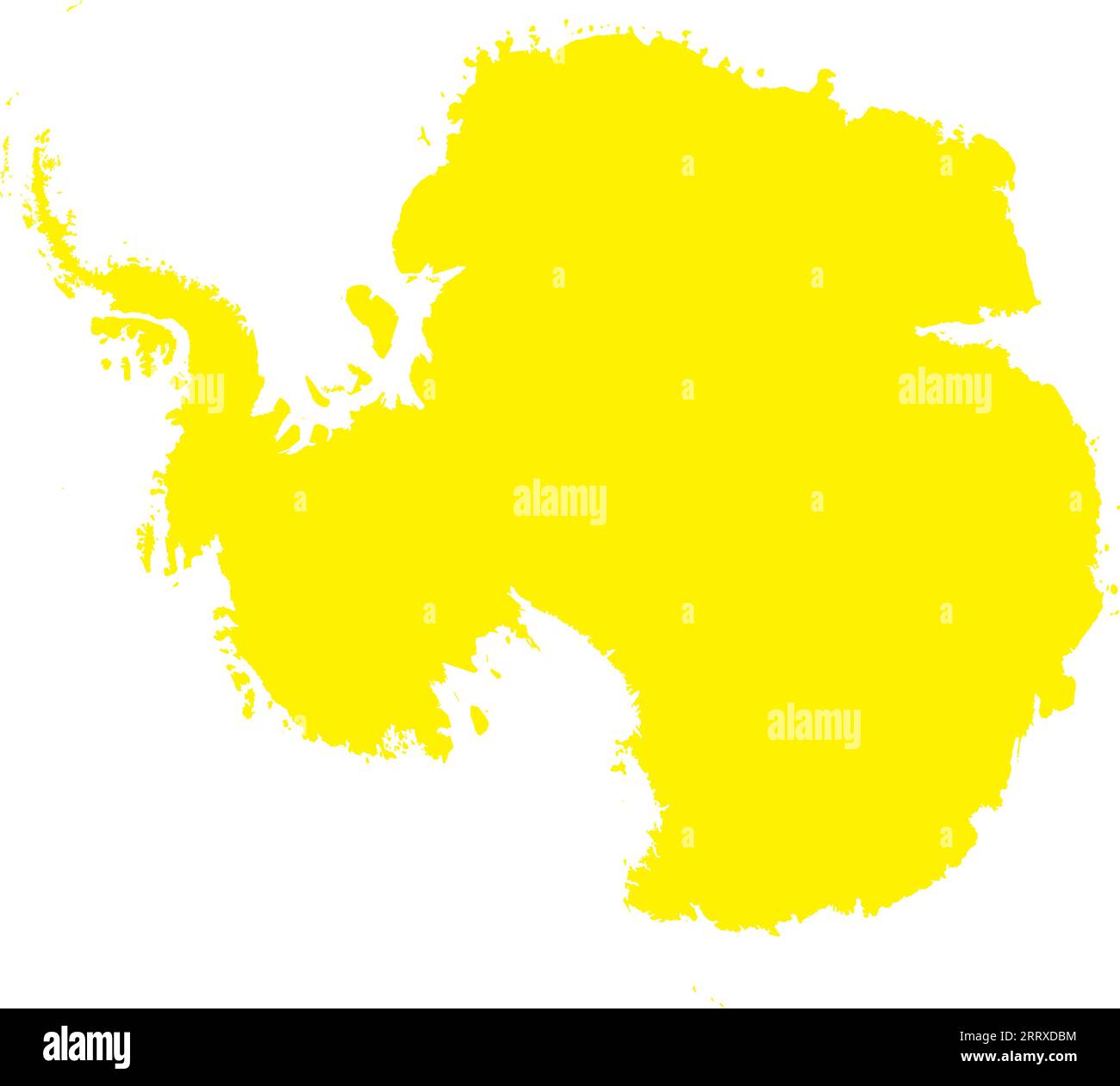 YELLOW CMYK color map of ANTARCTICA (SOUTH POLE Stock Vector Image