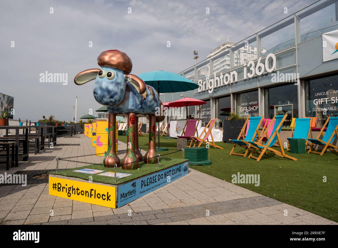 Shaun the Sheep statues in Brighton England UK 8th September 2023